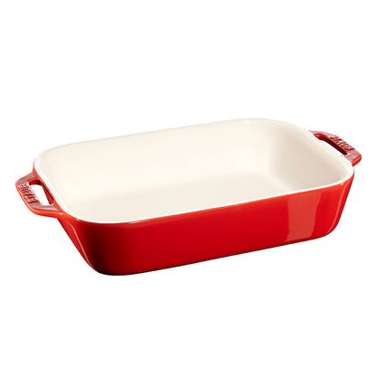 STAUB - Ceramic Cherry Retangular Oven Dish - 28cm x 20cm